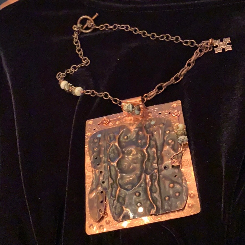 COPPER HANDMADE CHAIN NECKLACE 3x 4 x 12 inches